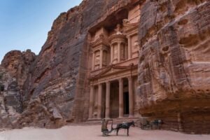 Discover the awe-inspiring Treasury at Petra, a symbol of ancient architecture.
