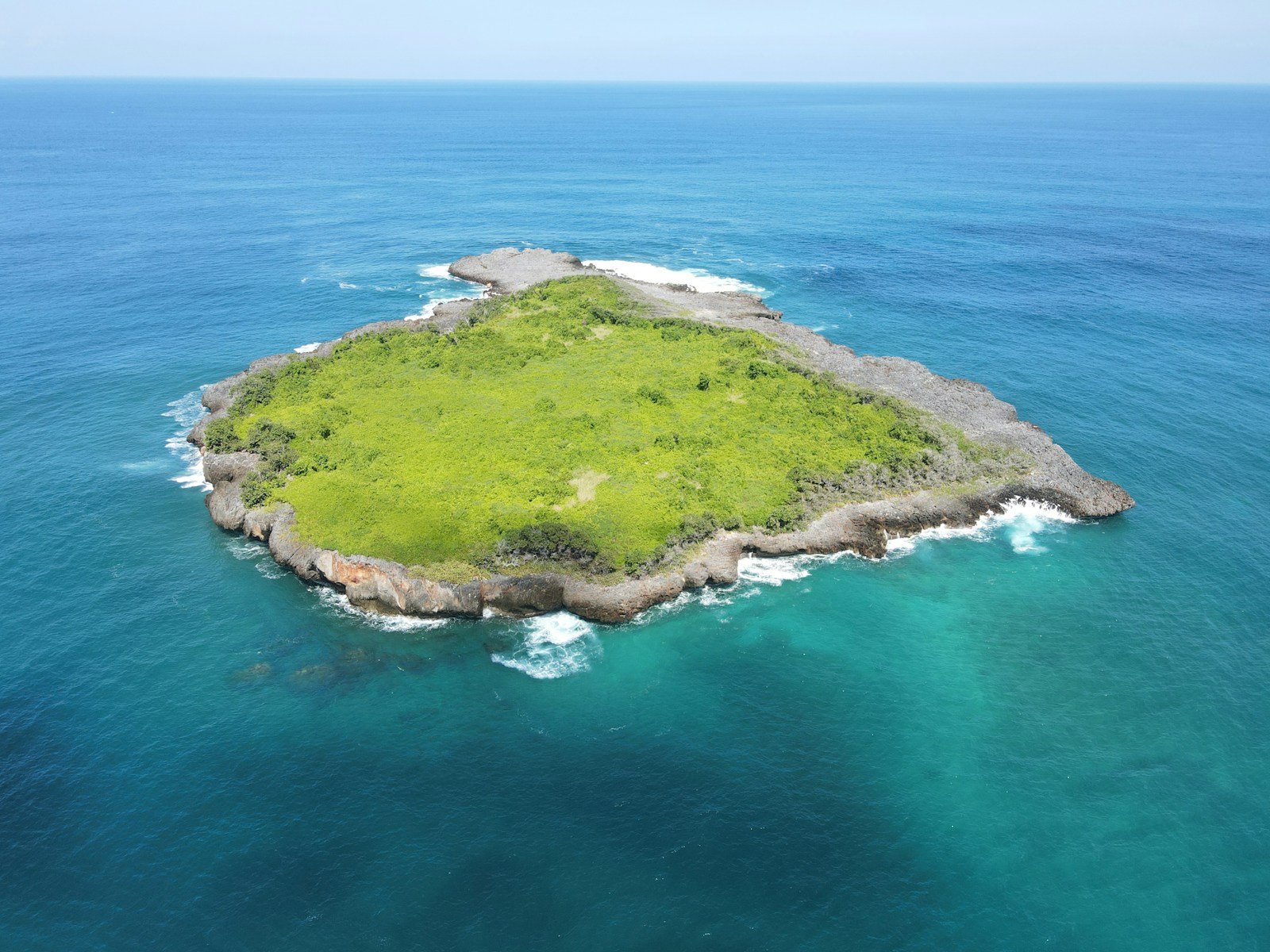 an island in the middle of the ocean